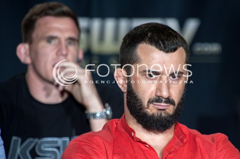  30.07.2018 WARSZAWA<br />KONFERENCJA PRASOWA PRZED GALA KSW<br />N/Z MAMED KHALIDOV SCOTT ASKHAM<br /> 