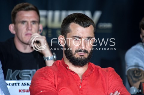  30.07.2018 WARSZAWA<br />KONFERENCJA PRASOWA PRZED GALA KSW<br />N/Z MAMED KHALIDOV SCOTT ASKHAM<br /> 
