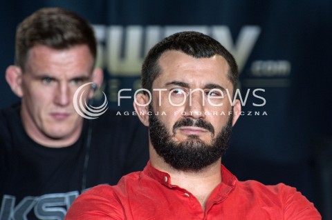  30.07.2018 WARSZAWA<br />KONFERENCJA PRASOWA PRZED GALA KSW<br />N/Z MAMED KHALIDOV SCOTT ASKHAM<br /> 