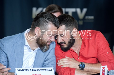 30.07.2018 WARSZAWA<br />KONFERENCJA PRASOWA PRZED GALA KSW<br />N/Z MAMED KHALIDOV MARTIN LEWANDOWSKI<br /> 
