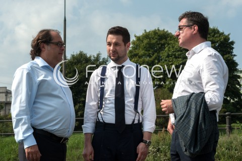  03.08.2018 WARSZAWA<br />KONFERENCJA PATRYKA JAKIEGO KANDYDATA NA PREZYDENTA WARSZAWY<br />N/Z PATRYK JAKI MAREK GROBARCZYK PRZEMYSLAW DACA<br /> 
