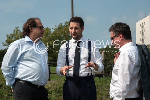  03.08.2018 WARSZAWA<br />KONFERENCJA PATRYKA JAKIEGO KANDYDATA NA PREZYDENTA WARSZAWY<br />N/Z PATRYK JAKI MAREK GROBARCZYK PRZEMYSLAW DACA<br /> 