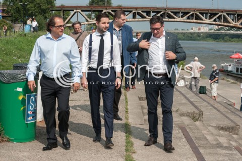  03.08.2018 WARSZAWA<br />KONFERENCJA PATRYKA JAKIEGO KANDYDATA NA PREZYDENTA WARSZAWY<br />N/Z PATRYK JAKI MAREK GROBARCZYK PRZEMYSLAW DACA<br /> 