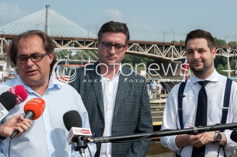  03.08.2018 WARSZAWA<br />KONFERENCJA PATRYKA JAKIEGO KANDYDATA NA PREZYDENTA WARSZAWY<br />N/Z PATRYK JAKI MAREK GROBARCZYK PRZEMYSLAW DACA<br /> 