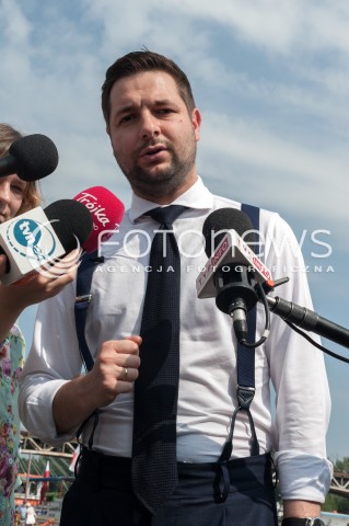  03.08.2018 WARSZAWA<br />KONFERENCJA PATRYKA JAKIEGO KANDYDATA NA PREZYDENTA WARSZAWY<br />N/Z PATRYK JAKI<br /> 