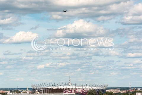  12.08.2018 WARSZAWA<br />
PROBNY PRZELOT SAMOLOTOW NAD WARSZAWA PRZED OBCHODAMI 100-LECIA ODZYSKANIA NIEPODLEGLOSCI <br />
N/Z SAMOLOT F-16 FIGHTING FALCON<br />
 