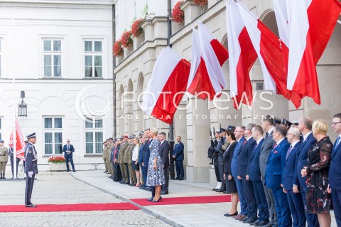  15.08.2018 WARSZAWA PALAC PREZYDENCKI<br />OBCHODY SWIETA WOJSKA POLSKIEGO<br />UROCZYSTOSC WRECZENIA NOMINACJI GENERALSKICH I ODZNACZEN  PANSTWOWYCH<br />N/Z PREZYDENT RP ANDRZEJ DUDA AGATA KORNHAUSER DUDA?GENERAL BRYGADY ROBERT GLAB<br /> 