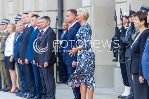  15.08.2018 WARSZAWA PALAC PREZYDENCKI<br />OBCHODY SWIETA WOJSKA POLSKIEGO<br />UROCZYSTOSC WRECZENIA NOMINACJI GENERALSKICH I ODZNACZEN  PANSTWOWYCH<br />N/Z PREZYDENT RP ANDRZEJ DUDA AGATA KORNHAUSER DUDA <br /> 