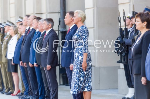  15.08.2018 WARSZAWA PALAC PREZYDENCKI<br />OBCHODY SWIETA WOJSKA POLSKIEGO<br />UROCZYSTOSC WRECZENIA NOMINACJI GENERALSKICH I ODZNACZEN  PANSTWOWYCH<br />N/Z PREZYDENT RP ANDRZEJ DUDA AGATA KORNHAUSER DUDA <br /> 