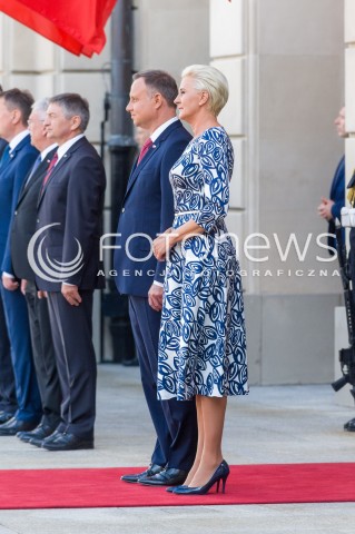  15.08.2018 WARSZAWA PALAC PREZYDENCKI<br />OBCHODY SWIETA WOJSKA POLSKIEGO<br />UROCZYSTOSC WRECZENIA NOMINACJI GENERALSKICH I ODZNACZEN  PANSTWOWYCH<br />N/Z PREZYDENT RP ANDRZEJ DUDA AGATA KORNHAUSER DUDA <br /> 