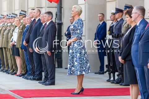  15.08.2018 WARSZAWA PALAC PREZYDENCKI<br />OBCHODY SWIETA WOJSKA POLSKIEGO<br />UROCZYSTOSC WRECZENIA NOMINACJI GENERALSKICH I ODZNACZEN  PANSTWOWYCH<br />N/Z AGATA KORNHAUSER DUDA <br /> 
