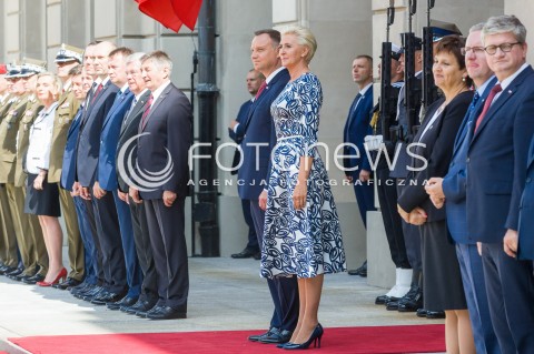  15.08.2018 WARSZAWA PALAC PREZYDENCKI<br />OBCHODY SWIETA WOJSKA POLSKIEGO<br />UROCZYSTOSC WRECZENIA NOMINACJI GENERALSKICH I ODZNACZEN  PANSTWOWYCH<br />N/Z PREZYDENT RP ANDRZEJ DUDA AGATA KORNHAUSER DUDA <br /> 