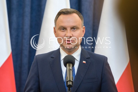  16.08.2018 WARSZAWA<br />OGLOSZENIE PRZEZ PREZYDENTA DECYZJI O WETO W SPRAWIE ZMIANY ORDYNACJI WYBORCZEJ<br />N/Z PREZYDENT RP ANDRZEJ DUDA<br /> 