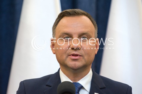  16.08.2018 WARSZAWA<br />OGLOSZENIE PRZEZ PREZYDENTA DECYZJI O WETO W SPRAWIE ZMIANY ORDYNACJI WYBORCZEJ<br />N/Z PREZYDENT RP ANDRZEJ DUDA<br /> 