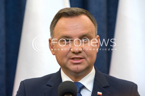  16.08.2018 WARSZAWA<br />OGLOSZENIE PRZEZ PREZYDENTA DECYZJI O WETO W SPRAWIE ZMIANY ORDYNACJI WYBORCZEJ<br />N/Z PREZYDENT RP ANDRZEJ DUDA<br /> 
