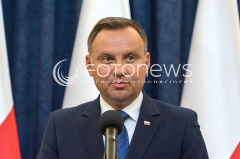  16.08.2018 WARSZAWA<br />OGLOSZENIE PRZEZ PREZYDENTA DECYZJI O WETO W SPRAWIE ZMIANY ORDYNACJI WYBORCZEJ<br />N/Z PREZYDENT RP ANDRZEJ DUDA<br /> 