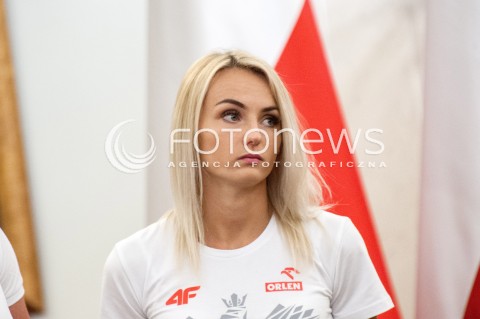  16.08.2018 WARSZAWA PALAC PREZYDENCKI<br />SPOTKANIE PREZYDENTA Z MEDALISTAMI MISTRZOSTW LEKKOATLETYCZNYCH BERLIN 2018<br />N/Z JUSTYNA SWIETY ERSETIC<br /> 