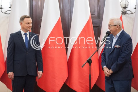  16.08.2018 WARSZAWA PALAC PREZYDENCKI<br />SPOTKANIE PREZYDENTA Z MEDALISTAMI MISTRZOSTW LEKKOATLETYCZNYCH BERLIN 2018<br />N/Z PREZYDENT ANDRZEJ DUDA PREZES PZLA HENRYK OLSZEWSKI<br /> 