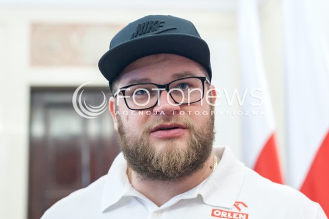  16.08.2018 WARSZAWA PALAC PREZYDENCKI<br />SPOTKANIE PREZYDENTA Z MEDALISTAMI MISTRZOSTW LEKKOATLETYCZNYCH BERLIN 2018<br />N/Z PAWEL FAJDEK<br /> 