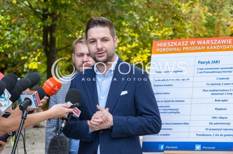  17.08.2018 WARSZAWA<br />KONFERENCJA PRASOWA KANDYDATA NA PREZYDENTA WARSZAWY PATRYKA JAKIEGO POROWNAJ PROGRAM KANDYDATOW NA PREZYDENTA<br />N/Z PATRYK JAKI<br /> 
