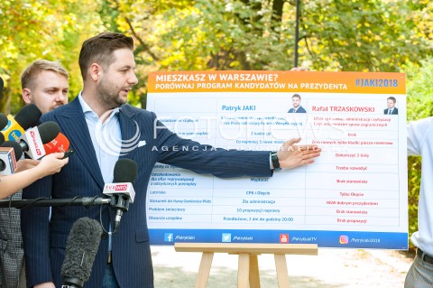  17.08.2018 WARSZAWA<br />KONFERENCJA PRASOWA KANDYDATA NA PREZYDENTA WARSZAWY PATRYKA JAKIEGO POROWNAJ PROGRAM KANDYDATOW NA PREZYDENTA<br />N/Z PATRYK JAKI<br /> 