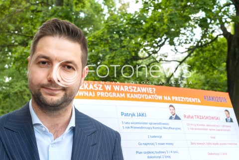 Konferencja kandydata na prezydenta Warszawy Patryka Jakiego w Warszawie