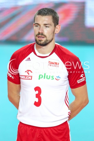  18.08.2018 OSTROWIEC SWIETOKRZYSKI <br />
SIATKOWKA MEZCZYZN <br />
MECZ TOWARZYSKI <br />
POLSKA - KAMERUN ( Poland - Cameroon ) <br />
N/Z DAWID KONARSKI GLOWKA PORTRET SYLWETKA <br />
 