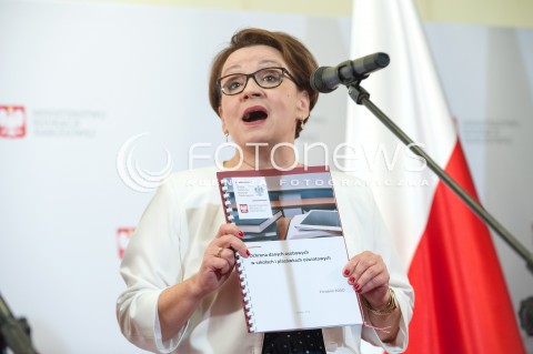  24.08.2018 WARSZAWA<br />KONFERENCJA W MINISTERSTWIE EDUKACJI NARODOWEJ<br />N/Z ANNA ZALEWSKA<br /> 