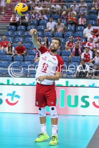  23.08.2018 KRAKOW (TAURON ARENA) <br />
XVI MEMORIAL HUBERTA JERZEGO WAGNERA <br />
MECZ POLSKA - KANADA ( MATCH POLAND - CANADA ) <br />
N/Z MICHAL KUBIAK SYLWETKA <br />
 