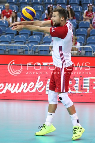  23.08.2018 KRAKOW (TAURON ARENA) <br />
XVI MEMORIAL HUBERTA JERZEGO WAGNERA <br />
MECZ POLSKA - KANADA ( MATCH POLAND - CANADA ) <br />
N/Z MICHAL KUBIAK SYLWETKA <br />
 