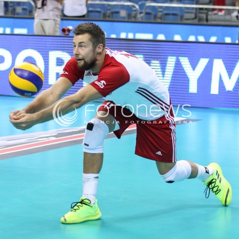  23.08.2018 KRAKOW (TAURON ARENA) <br />
XVI MEMORIAL HUBERTA JERZEGO WAGNERA <br />
MECZ POLSKA - KANADA ( MATCH POLAND - CANADA ) <br />
N/Z MICHAL KUBIAK SYLWETKA <br />
 