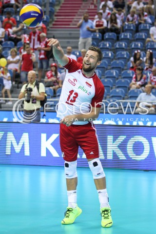  23.08.2018 KRAKOW (TAURON ARENA) <br />
XVI MEMORIAL HUBERTA JERZEGO WAGNERA <br />
MECZ POLSKA - KANADA ( MATCH POLAND - CANADA ) <br />
N/Z MICHAL KUBIAK SYLWETKA <br />
 