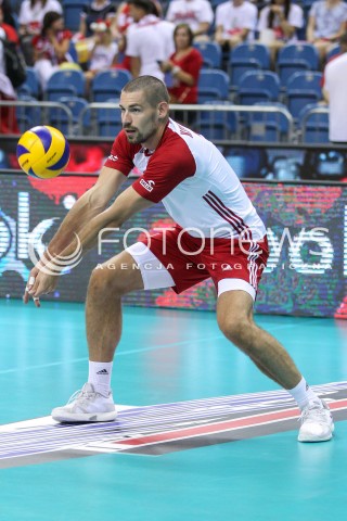  23.08.2018 KRAKOW (TAURON ARENA) <br />
XVI MEMORIAL HUBERTA JERZEGO WAGNERA <br />
MECZ POLSKA - KANADA ( MATCH POLAND - CANADA ) <br />
N/Z DAWID KONARSKI SYLWETKA <br />
 