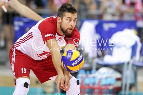  23.08.2018 KRAKOW (TAURON ARENA) <br />
XVI MEMORIAL HUBERTA JERZEGO WAGNERA <br />
MECZ POLSKA - KANADA ( MATCH POLAND - CANADA ) <br />
N/Z MICHAL KUBIAK SYLWETKA <br />
 