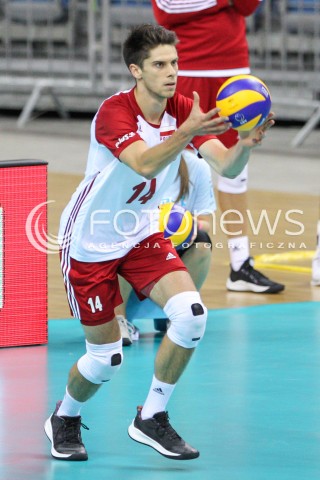  23.08.2018 KRAKOW (TAURON ARENA) <br />
XVI MEMORIAL HUBERTA JERZEGO WAGNERA <br />
MECZ POLSKA - KANADA ( MATCH POLAND - CANADA ) <br />
N/Z ALEKSANDER SLIWKA SYLWETKA <br />
 