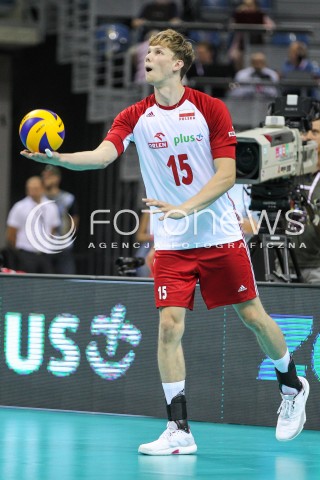  24.08.2018 KRAKOW (TAURON ARENA) <br />
XVI MEMORIAL HUBERTA JERZEGO WAGNERA <br />
MECZ POLSKA - KANADA ( MATCH POLAND - CANADA ) <br />
N/Z JAKUB KOCHANOWSKI SYLWETKA <br />
 