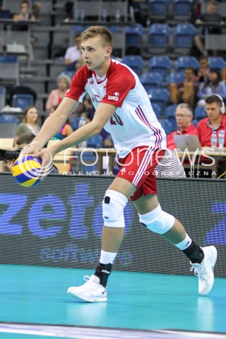  24.08.2018 KRAKOW (TAURON ARENA) <br />
XVI MEMORIAL HUBERTA JERZEGO WAGNERA <br />
MECZ POLSKA - KANADA ( MATCH POLAND - CANADA ) <br />
N/Z MATEUSZ BIENIEK SYLWETKA <br />
 