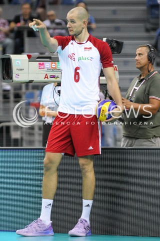  24.08.2018 KRAKOW (TAURON ARENA) <br />
XVI MEMORIAL HUBERTA JERZEGO WAGNERA <br />
MECZ POLSKA - KANADA ( MATCH POLAND - CANADA ) <br />
N/Z BARTOSZ KUREK SYLWETKA <br />
 