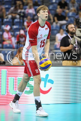  24.08.2018 KRAKOW (TAURON ARENA) <br />
XVI MEMORIAL HUBERTA JERZEGO WAGNERA <br />
MECZ POLSKA - KANADA ( MATCH POLAND - CANADA ) <br />
N/Z JAKUB KOCHANOWSKI SYLWETKA <br />
 