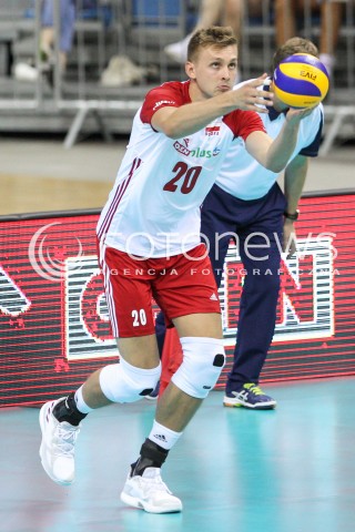  24.08.2018 KRAKOW (TAURON ARENA) <br />
XVI MEMORIAL HUBERTA JERZEGO WAGNERA <br />
MECZ POLSKA - KANADA ( MATCH POLAND - CANADA ) <br />
N/Z MATEUSZ BIENIEK SYLWETKA <br />
 