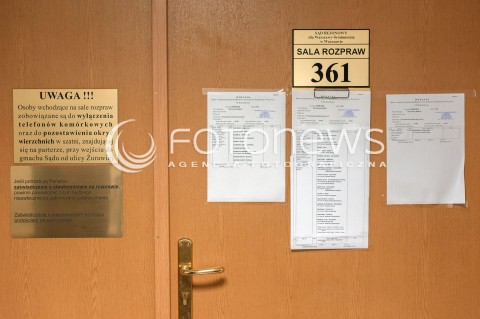  30.08.2018 WARSZAWA SAD<br />OGLOSZENIE WYROKU W PROCESIE WLADYSLAWA FRASYNIUKA<br />N/Z SALA ROZPRAW WOKANDA DRZWI<br /> 