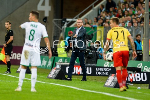  31.08.2018 GDANSK<br />
PILKA NOZNA - EKSTRAKLASA SEZON 2018/2019<br />
MECZ LECHIA GDANSK - KORONA KIELCE<br />
N/Z TRENER PIOTR STOKOWIEC SYLWETKA<br />
 