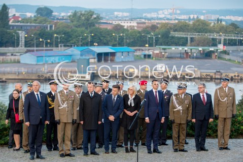  01.09.2018 GDANSK<br />79. ROCZNICA WYBUCHU II WOJNY SWIATOWEJ NA WESTERPLATTE<br />N/Z JOACHIM BRUDZINSKI MARIUSZ BLASZCZAK JOANNA KOPCINSKA PREMIER MATEUSZ MORAWIECKI PAWEL SOLOCH<br /> 