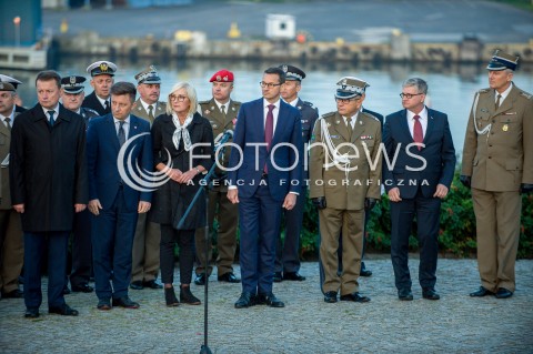  01.09.2018 GDANSK<br />79. ROCZNICA WYBUCHU II WOJNY SWIATOWEJ NA WESTERPLATTE<br />N/Z MARIUSZ BLASZCZAK JOANNA KOPCINSKA PREMIER MATEUSZ MORAWIECKI PAWEL SOLOCH<br /> 