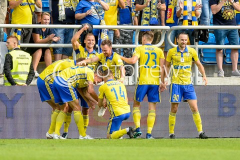  01.09.2018 GDYNIA<br />
PILKA NOZNA - EKSTRAKLASA SEZON 2018/2019<br />
MECZ ARKA GDYNIA - ZAGLEBIE SOSNOWIEC<br />
N/Z MICHAL JANOTA RADOSC BRAMKA GOL NA 1:0 FREDERIK HELSTRUP LUKA MARIC ANDRII BOGDANOV<br />
 