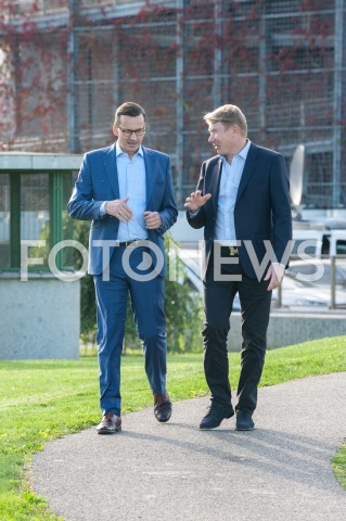 10.09.2018 WARSZAWA<br />KONFERENCJA PREMIERA MATEUSZA MORAWIECKIEGO ORAZ BYLEGO MISTRZA SWIATA W FORMULE 1 MIKI HAKKINENA<br />N/Z PREMIER MATEUSZ MORAWIECKI MIKA HAKKINEN<br /> 