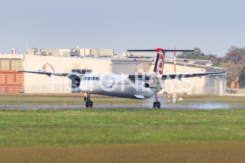  11.09.2018 LOTNISKO RZESZOW JASIONKA <br />SAMOLOT BOMBARDIER DASH 8 Q400 LINII LOTNICZEJ PLL LOT<br />N/Z SAMOLOT DASH DHC-8 LINIA LOTNICZA EUROLOT REJESTRACJA SP-EQG <br /> 