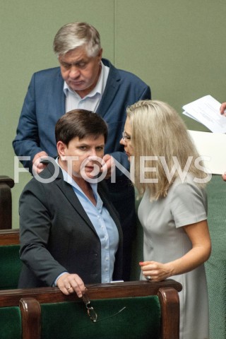 13.09.2018 WARSZAWA SEJM<br />POSIEDZENIE SEJMU<br />N/Z BEATA SZYDLO MALGORZATA WASSERMANN KRZYSZTOF JURGIEL<br /> 
