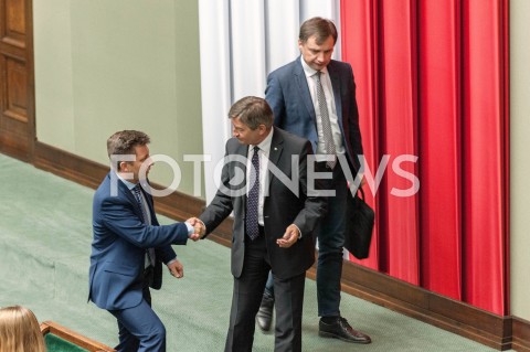  13.09.2018 WARSZAWA SEJM<br />POSIEDZENIE SEJMU<br />N/Z MAREK KUCHCINSKI ZBIGNIEW ZIOBRO MICHAL DWORCZYK<br /> 