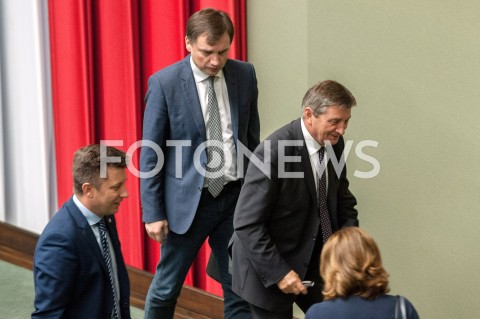  13.09.2018 WARSZAWA SEJM<br />POSIEDZENIE SEJMU<br />N/Z MAREK KUCHCINSKI ZBIGNIEW ZIOBRO MICHAL DWORCZYK<br /> 